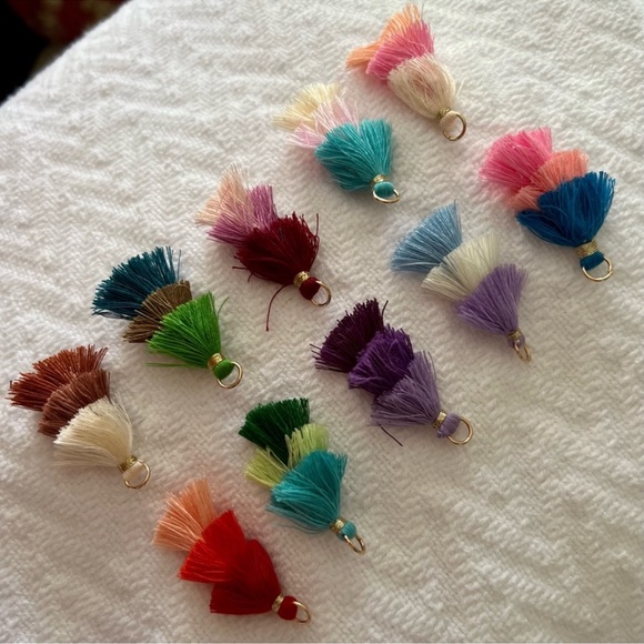 90 COLORFUL TIERED TASSELS for Earrings, Keychains, Crafts & More! 10 Colors - Picture 13 of 15